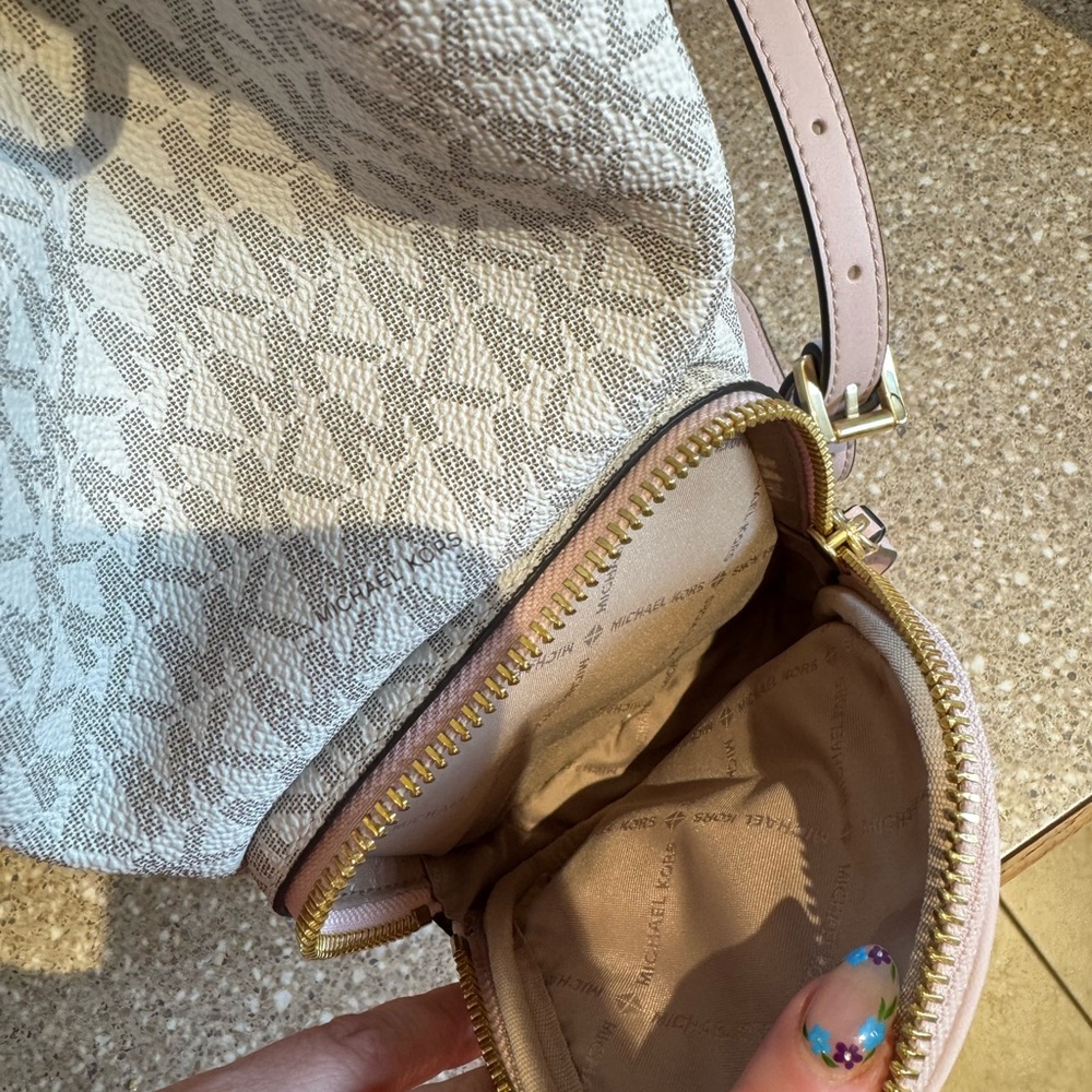 Michael Kors Pink and Cream Women's Backpack - Picture 4 of 9